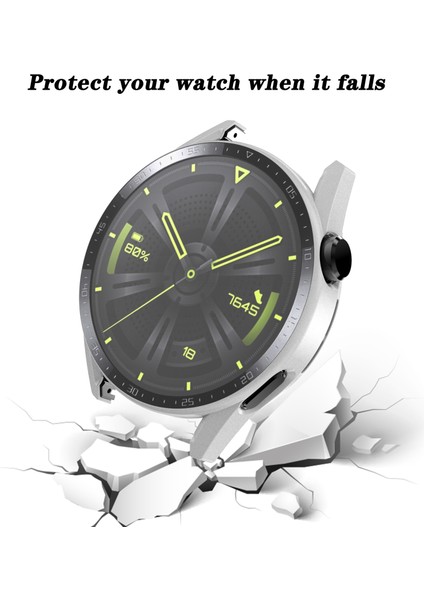 Huawei Izle Gt 3 46MM Sert Pc Akıllı Izleme Kılıfı+Hd Temperli Cam Dial Plaka Tasarım Ekran Koruyucusu (Yurt Dışından)