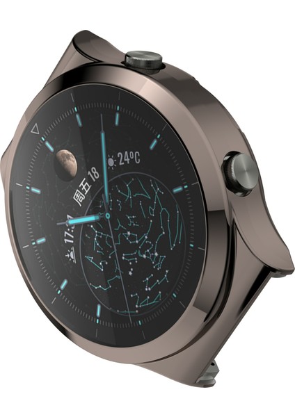 Temperlenmiş Cam Ekran Koruyucusu Elektrokürlü Tpu Çerçeve Kılıfı Huawei Watch Gt 2 Pro/klasik/spor Titanyum Si (Yurt Dışından) modelleri