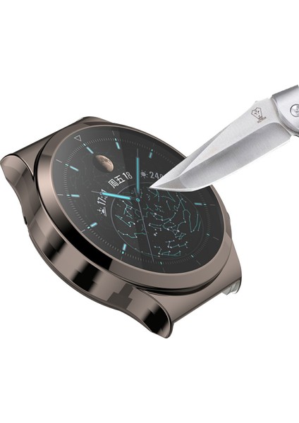 Temperlenmiş Cam Ekran Koruyucusu Elektrokürlü Tpu Çerçeve Kılıfı Huawei Watch Gt 2 Pro/klasik/spor Titanyum Si (Yurt Dışından) indirimleri