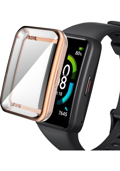 Huawei Band 6/band 6 Pro/band 7/honor 6 Için 6 Fall Anti Fall Şok Geçirmez Elektraplatma Saat Kılıfı (Yurt Dışından)