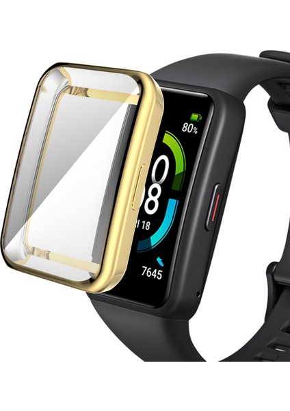 Huawei Band 6/band 6 Pro/band 7/honor 6 Için 6 Fall Anti Fall Şok Geçirmez Elektraplatma Saat Kılıfı (Yurt Dışından)