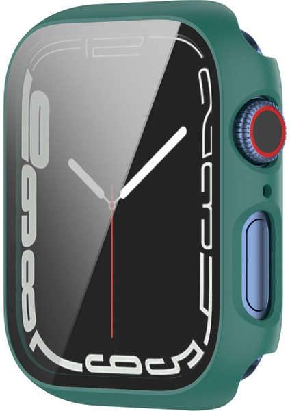 Apple Watch Serisi 7 /8 41MM 2'si 1 Arada Çizilmeye Dayanıklı Sert Pc Kılıfı Temperli Cam Ekran Koruyucu (Yurt Dışından) modelleri