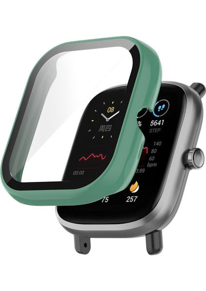 Huami Amazfit Için Bıp U / Bıp U Pro / Pop / Pop Pro Hard Pc Saat Kılıfı Temperlenmiş Cam Ekran Koruyucu ile Çok Çizgi Tam Koruma Kapağı Çam Iğne (Yurt Dışından)