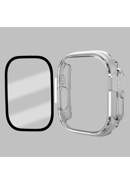 Apple Watch Için Ultra 49MM Kauçuk Sabit Pc Kasası Antik Kaplama Karşı Kaplama Kapalak Tümle Cam Film Ile Şehret (Yurt Dışından)