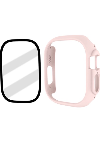 Apple Watch Için Ultra 49MM Kauçuk Sabit Pc Kılıfı Önlem Anti Çizelge Karşı Çerçeve Kapağı Temperli Cam Film (Yurt Dışından)