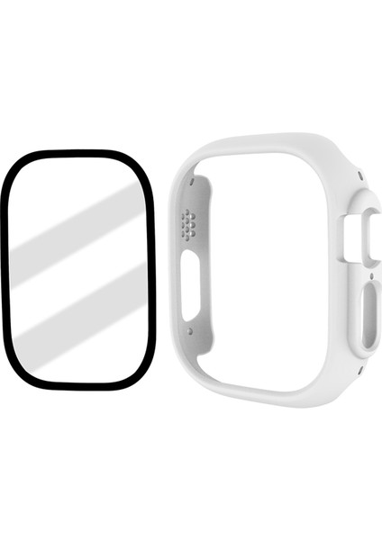 Apple Watch Için Ultra 49MM Kauçuk Sert Pc Kılıfı Önlem Anti Çizelge Karşı Çerçeve Kapağı Temperli Cam Film (Yurt Dışından)