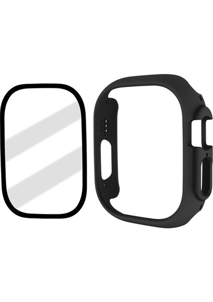 Apple Watch Için Ultra 49MM Kauçuk Sert Pc Kılıfı Önlem Anti Çizelge Karşı Çerçeve Kapağı Temperli Cam Film (Yurt Dışından)