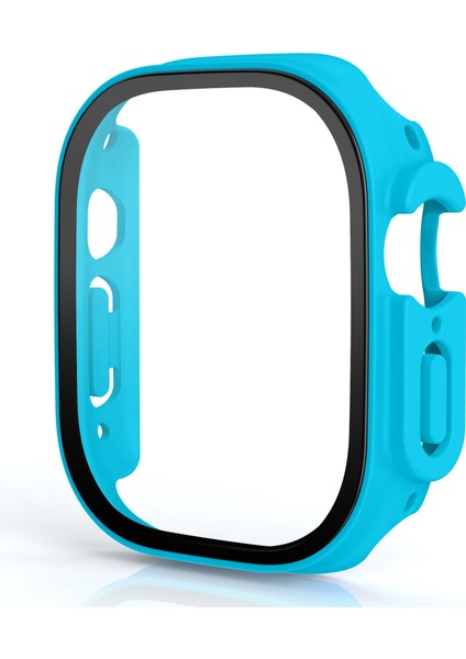 Apple Watch Ultra 49MM Sert Pc Cüzdan Kılıfı Temperli Cam Ekran Koruyucu Anti Drop Koruyucu Kapak Lake (Yurt Dışından)