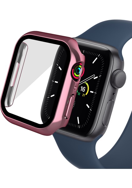 Apple Watch Serisi 7 45MM / Seri 8 45MM, Tüpyalı Cam Ekran Koruyucu ile Iyi Korunmuş Elektraplama Izleme Kapağı Için Pc Saat Kılıfı (Yurt Dışından)