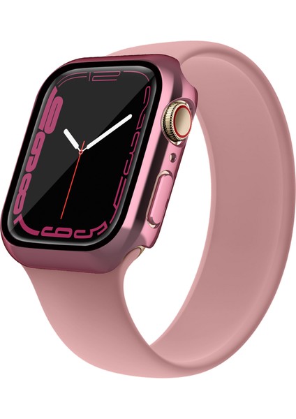 Apple Watch Serisi 7 45MM / Seri 8 45MM, Tüpyalı Cam Ekran Koruyucu ile Iyi Korunmuş Elektraplama Izleme Kapağı Için Pc Saat Kılıfı (Yurt Dışından) modelleri