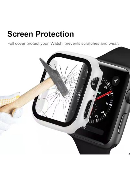2'si Sert Pc Çerçevesi + Temperli Cam Çizilmeye Dayanıklı Ekran Koruyucu Apple Watch Serisi 7 45MM / Seri 8 45MM (Yurt Dışından) fiyatları