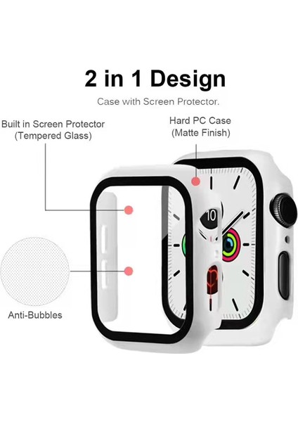 2'si Sert Pc Çerçevesi + Temperli Cam Çizilmeye Dayanıklı Ekran Koruyucu Apple Watch Serisi 7 45MM / Seri 8 45MM (Yurt Dışından) fırsatları