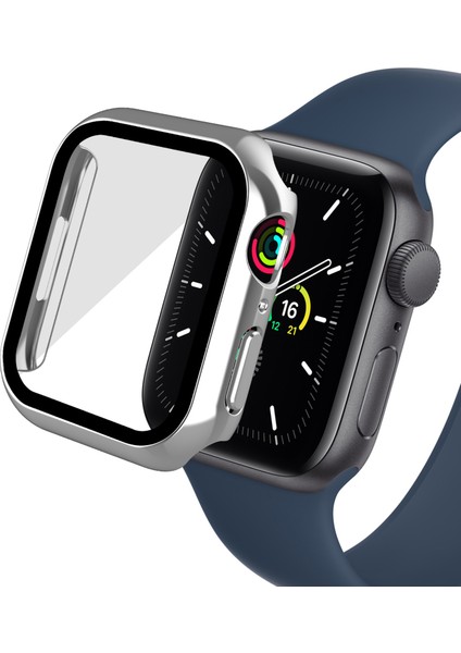 Apple Watch Serisi 7 45MM / Seri 8 45MM, Tüplü Cam Ekran Koruyucu ile Iyi Korunmuş Elektraplatma Izleme Kapağı (Yurt Dışından)