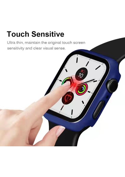 2'si Sert Pc Çerçevesi + Temperli Cam Çizilmeye Dayanıklı Ekran Koruyucu Apple Watch Serisi 7 45MM / Seri 8 45MM (Yurt Dışından) modelleri