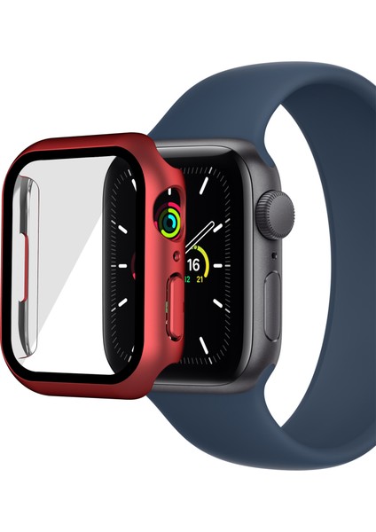 Apple Watch Serisi 7 45MM / Serisi 8 45MM Elektrapılaşma Sabit Pc Saat Kılıfı Kapak Temsil Edilmiş Cam Ekran Koruyucu (Yurt Dışından)