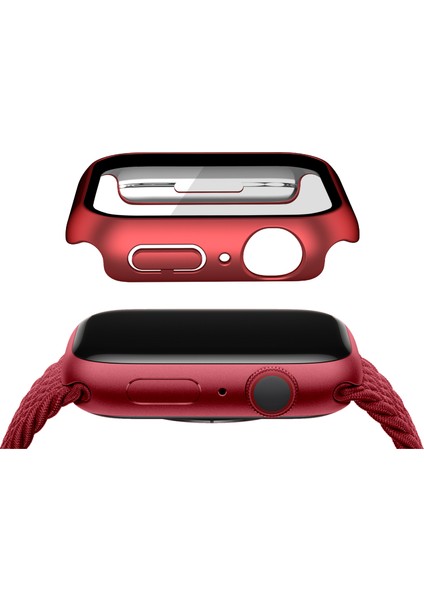 Apple Watch Serisi 7 45MM / Serisi 8 45MM Elektrapılaşma Sabit Pc Saat Kılıfı Kapak Temsil Edilmiş Cam Ekran Koruyucu (Yurt Dışından) modelleri