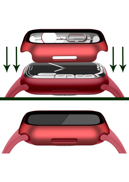 Apple Watch Serisi 7 45MM / Serisi 8 45MM Elektrapılaşma Sabit Pc Saat Kılıfı Kapak Temsil Edilmiş Cam Ekran Koruyucu (Yurt Dışından) fırsatları