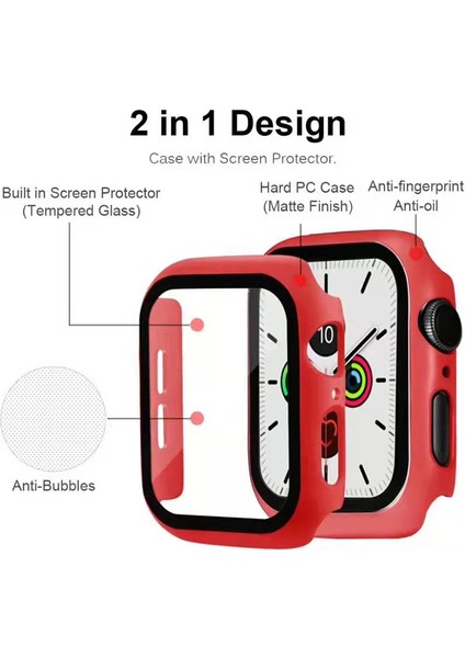 2'si Sert Pc Çerçevesi + Temperli Cam Çizilmeye Dayanıklı Ekran Koruyucu Apple Watch Serisi 7 45MM / Seri 8 45MM (Yurt Dışından) fiyatları
