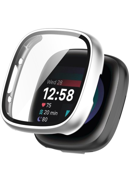 Fitbit Versa 4 / Sense 2, Harded Cam Ekran Koruyucusu ile Sert Pc Tam Koruma Kapağı (Yurt Dışından)