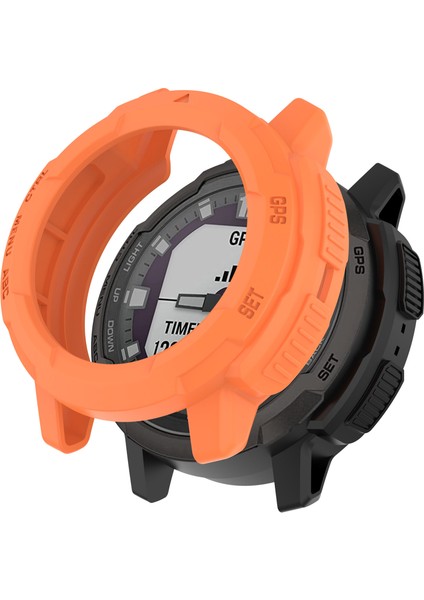 Garmin Instinct Crossover Için Yumuşak Tpu Izle Kılıfı Hollow Shockproof Tampon Çerçevesi Kapak Turuncu (Yurt Dışından)