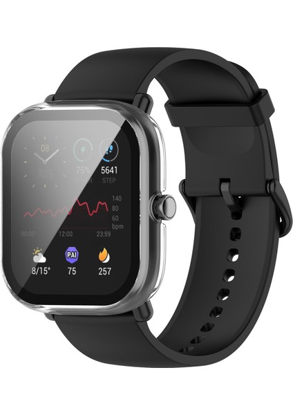 Huami Amazfit Için Bıp U / Bıp U Pro / Pop / Pop Pro Hard Pc Izleme Kılıfı Temperli Cam Ekran Koruyucu ile Çok Çizgi Tam Koruma Kapağı (Yurt Dışından) fiyatları