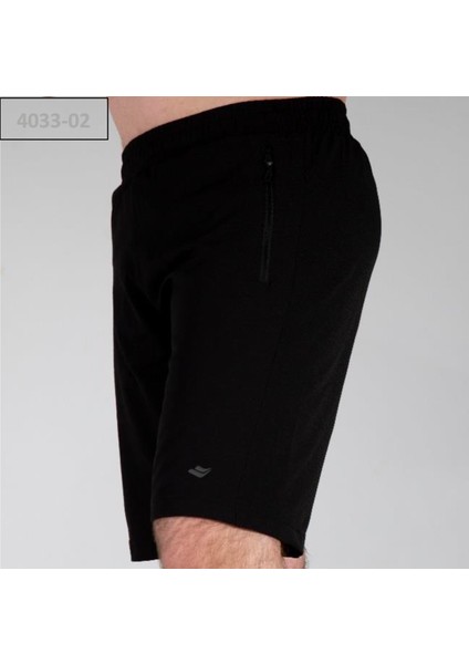 4033 Armürlü Likra Siyah Erkek Şort