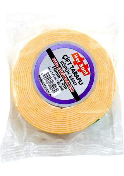 Çift Taraflı Köpük Bant 19MMX2M KB-2006 1 Adet