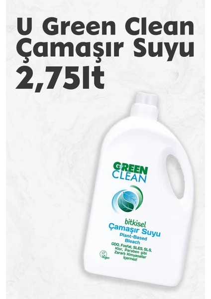 U Green Clean Green Clean Bitkisel Çamaşır Suyu 2,75 Lt