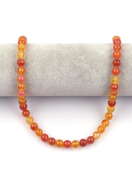 Açık Turuncu Akik Doğal Taş Dizi 8 mm Küre Kesim fiyatları