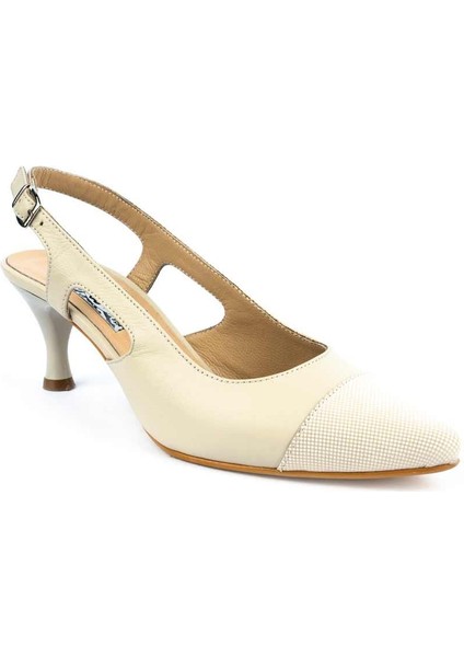 Rahat Modern Arka Açık Deri Stiletto Bej 1108 modelleri