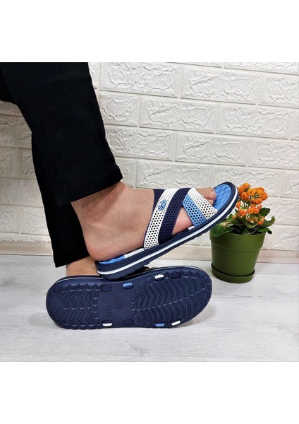 2834-2888 Mavi Masaj Tabanlı Günlük Havuz Plaj Erkek Terlik