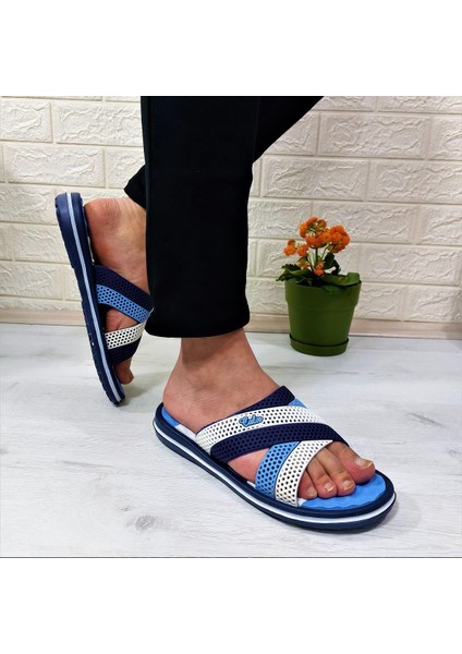 2834-2888 Mavi Masaj Tabanlı Günlük Havuz Plaj Erkek Terlik fırsatları