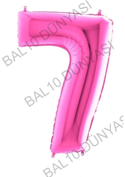 Fuşya Pembe Folyo Rakam Balon 100 cm 7