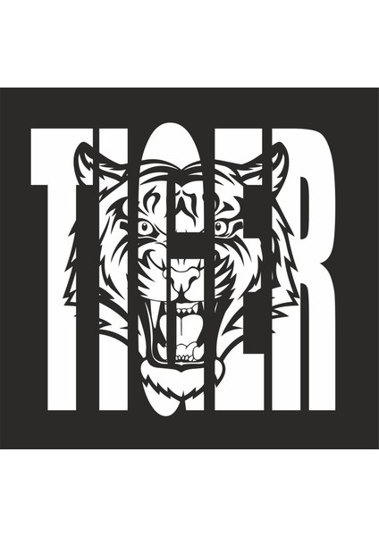 Tiger Oto Duvar Laptop Sert Zemin Sticker