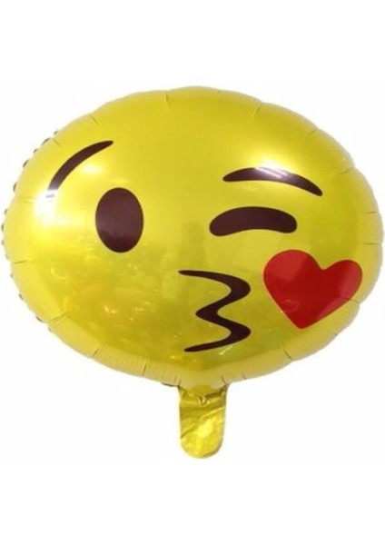 Emoji Folyo Balon Öpücük Göz Kırpma 45 cm