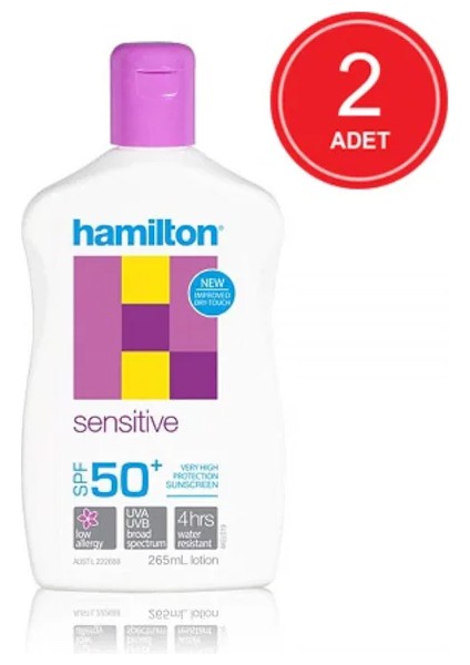 Hassas Ciltler Için Güneş Koruyucu Losyon Spf 50 265 ml 2 Adet