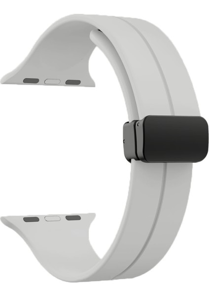 Yenilikçi Tasarımlı Apple Watch 45MM Için Kaliteli Silikon Kayış - Metal Manyetik Toka, Su Geçirmez, Spor Stili ve Kolay Takılıp Çıkarılabilir fiyatları