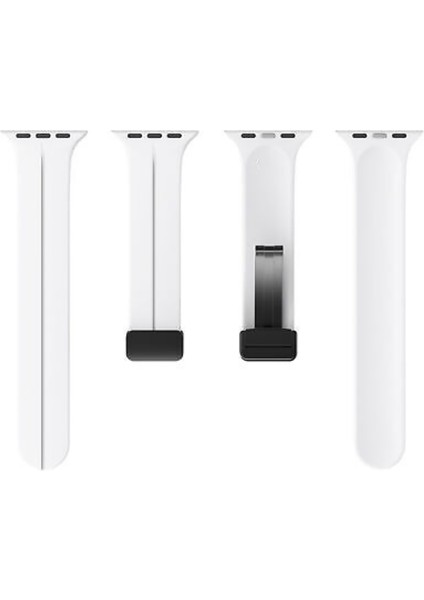 Yenilikçi Tasarımlı Apple Watch 41MM Için Kaliteli Silikon Kayış - Metal Manyetik Toka, Su Geçirmez, Spor Stili ve Kolay Takılıp Çıkarılabilir modelleri