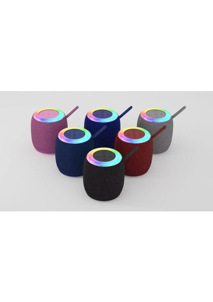 D10 Taşınabilir Rgb Ledli Bluetooth Hoparlör Usb-Fm Radyo Pembe