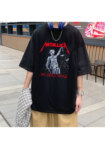 Rock Serisi Metallica And Justice For All Siyah Oversize T-Shirt
