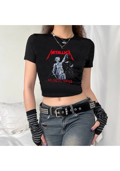 Rock Serisi Metallica And Justice For All Siyah Crop
