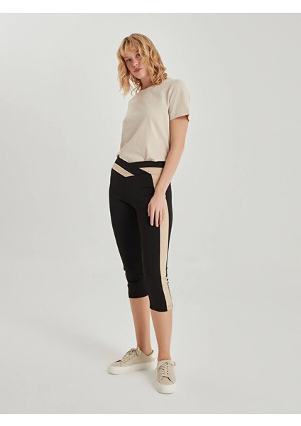 Renk Bloklu Capri Tayt 66586