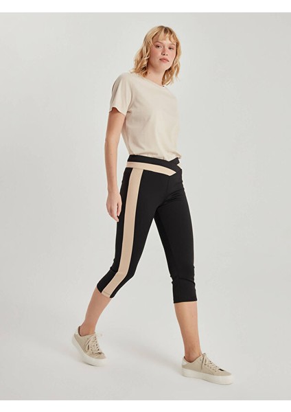 Renk Bloklu Capri Tayt 66586