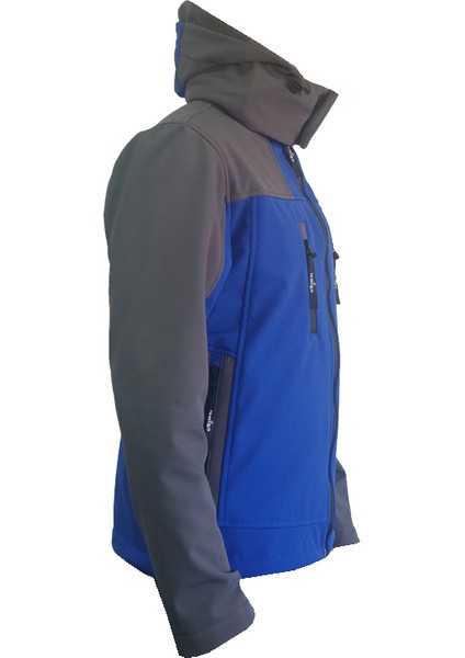 Softshell Kapşonlu Mavi-Gri Mont fiyatları