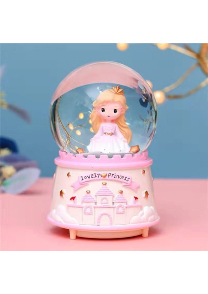 Tatlı Prenses Işıklı Müzikli Püskürtmeli Büyük Boy Kar Küresi
