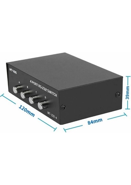 Mt-Vıkı 4 Port RS232 Switch MT-223-4 Db9 Com Seri Port Anahtarlayıcı 1 Giriş 4 Çıkış Cihaz Düğme