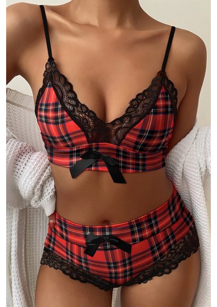 Kirmizi Seksi Çok Sik Yüksek Bel Sortlu Takim 18500