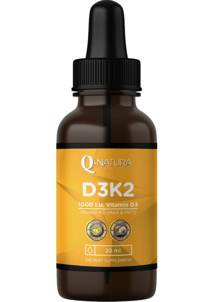 D3K2 20 ml - Organik Zeytinyağı + Mtc Oil