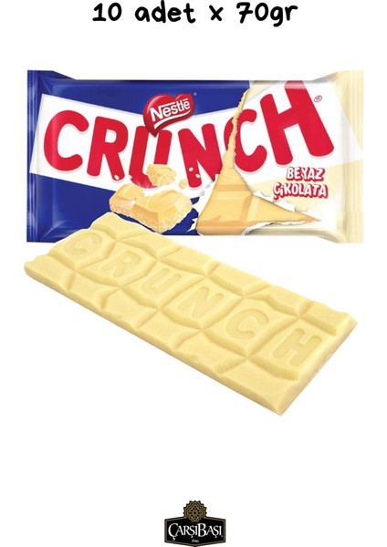 Crunch Pirinç Patlaklı Beyaz Çıtır Tablet Çikolata 70 gr x 10 Adet fiyatları