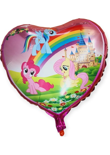 Pony Desenli Folyo Balon Kalp Şeklinde 45CM